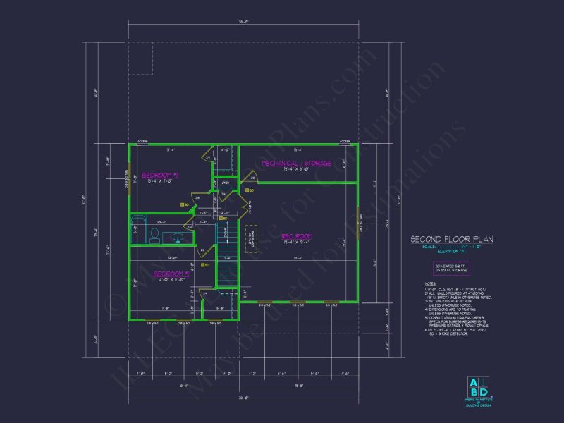 Modern Two-Story Home Plan with CAD Blueprint and Functional Layout