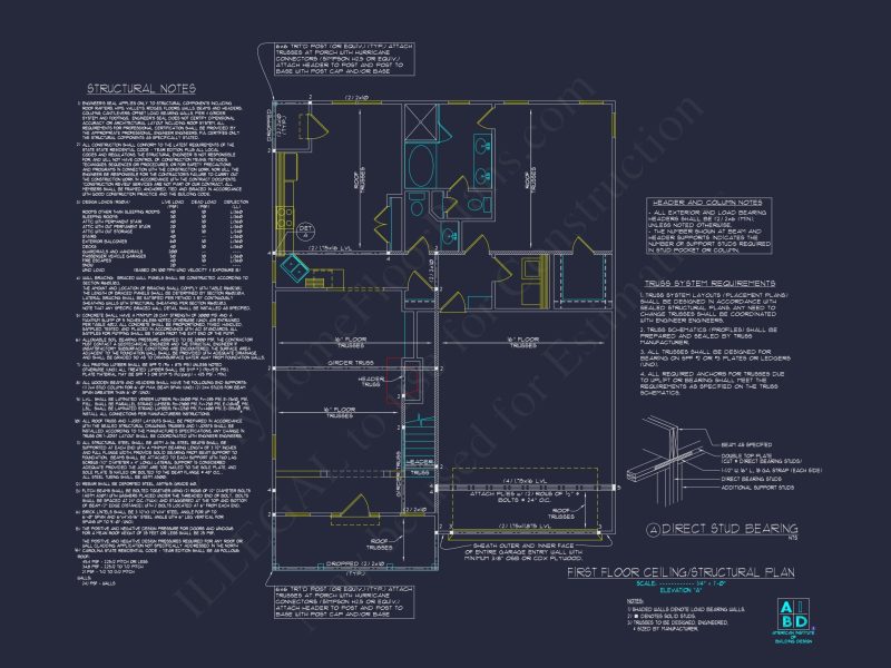 Modern Two-Story Home Plan with CAD Blueprint and Functional Layout