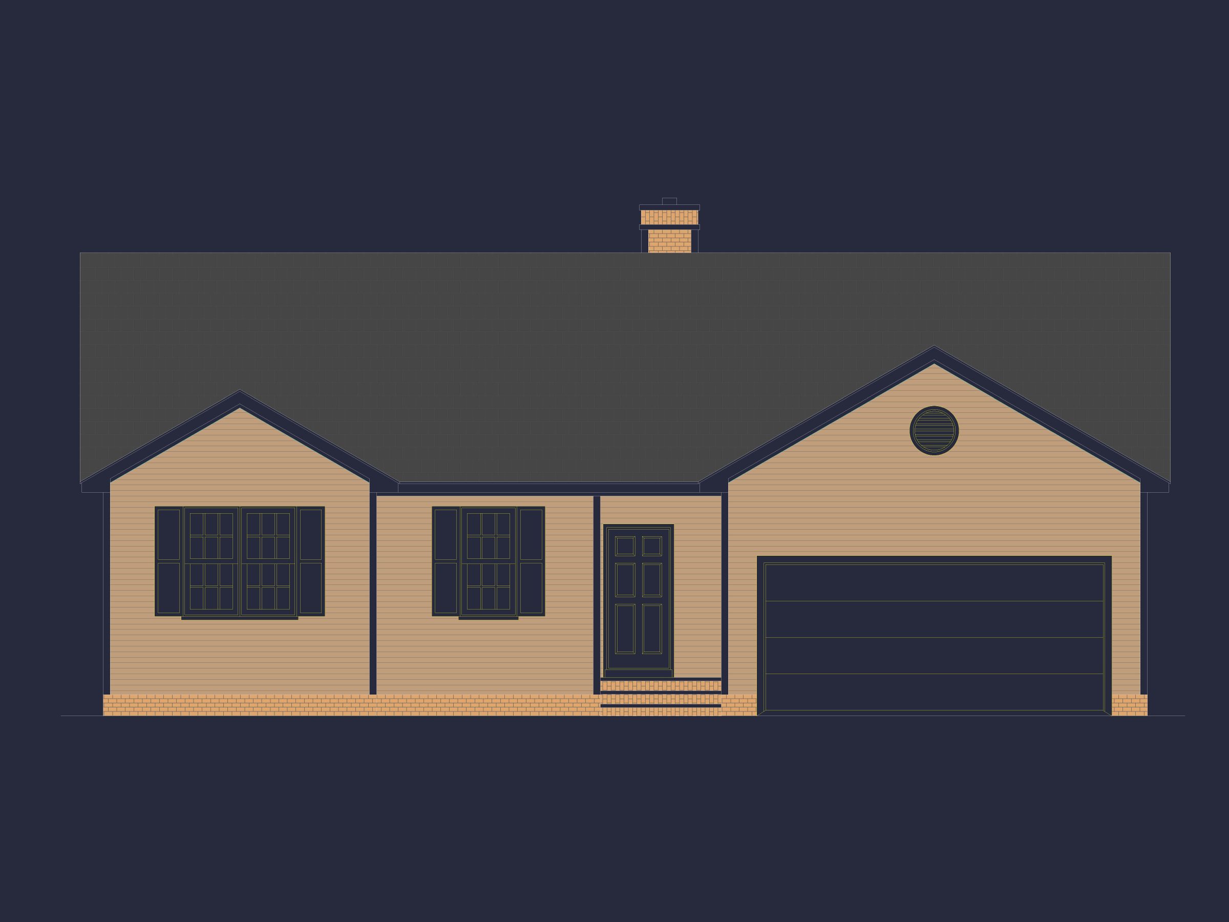 Ranch Home Floor Plan 3-Bed, 2-Bath CAD Designs