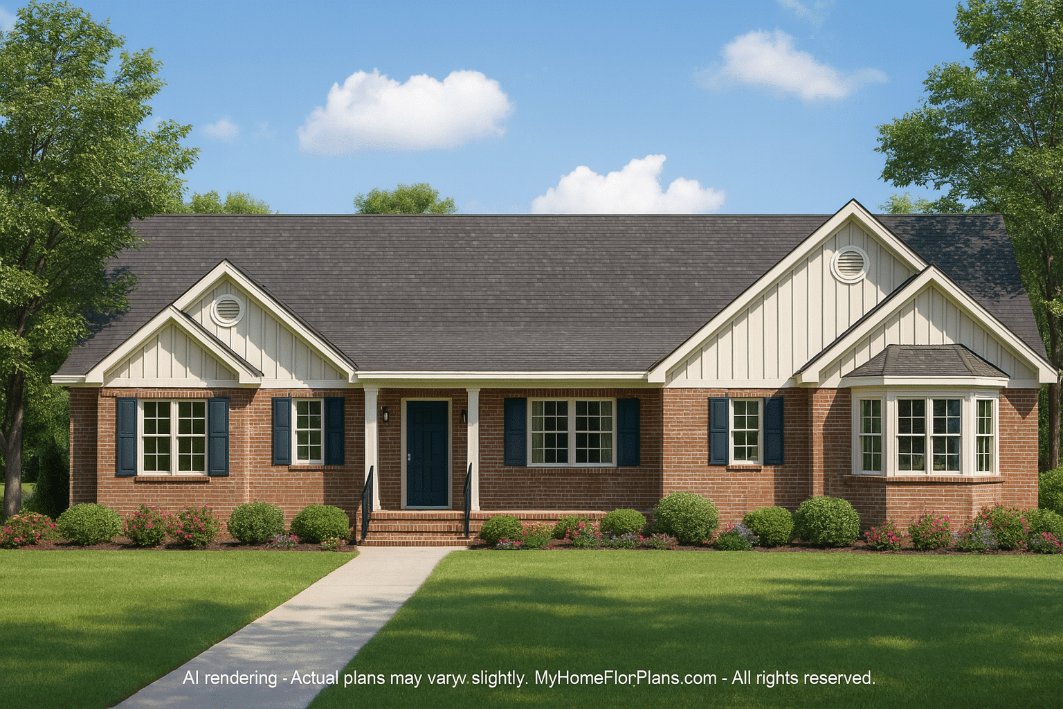 Ranch-Style Home Plan with 3 Bedrooms and CAD Blueprints
