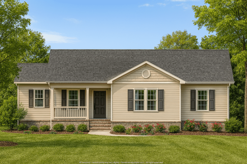 Small Ranch Home Plan with Open Floor Blueprint & CAD Designs