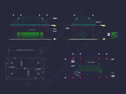 Small Traditional Kiosk Floor Plan with CAD Architecture Designs