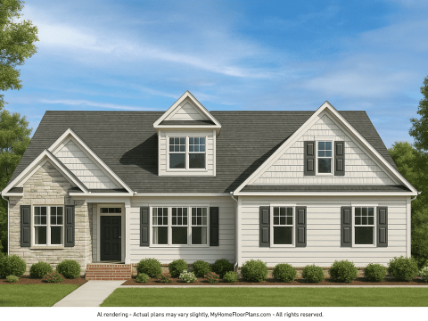 Spacious 1.5-Story Craftsman House Plan with Open Layout & Bonus Room