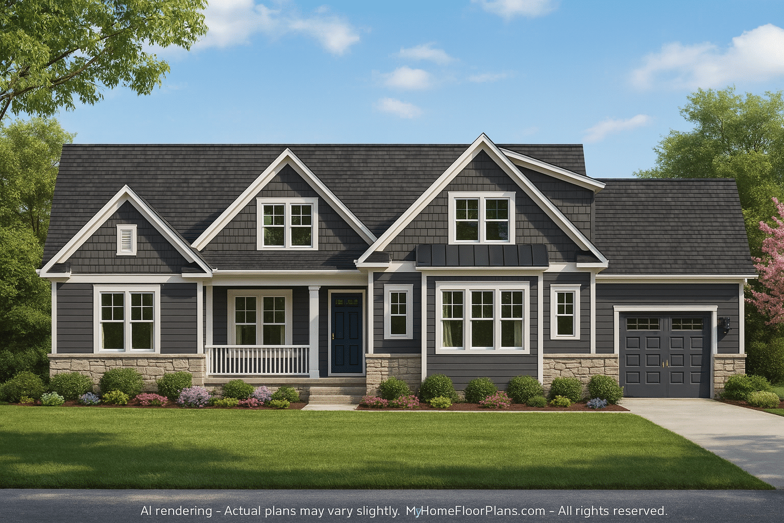 Spacious 1.5-Story House Plan with 4 Bedrooms and CAD Blueprints