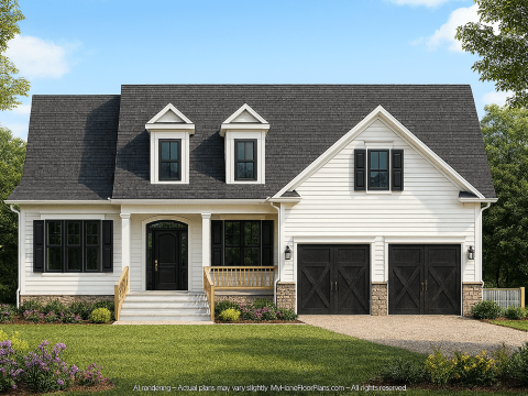 Spacious 1.5-Story House Plan with Craftsman Charm & Open Layout