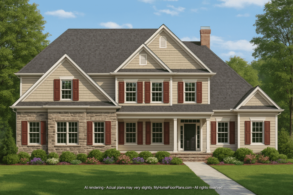 Spacious 2-Story Home Plan CAD-Ready Floor Plan Design