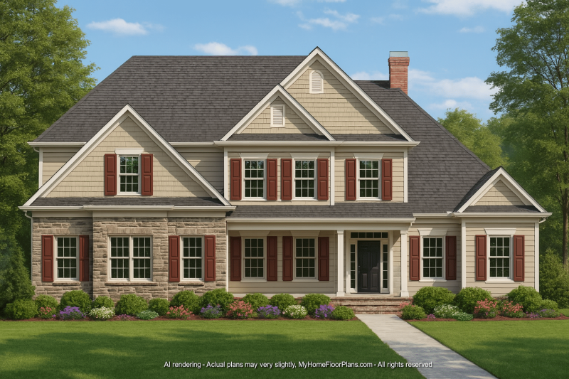Spacious 2-Story Home Plan CAD-Ready Floor Plan Design