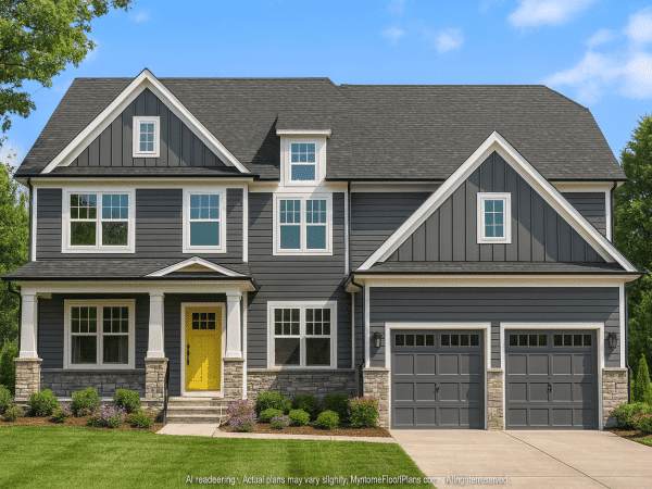 Spacious 2-Story Home Plan with CAD Designs and 4 Elevations