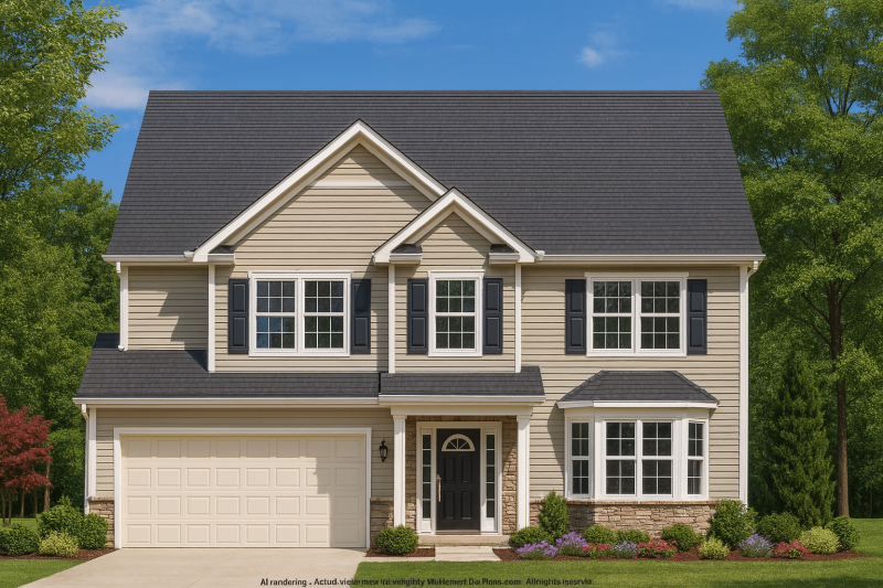 Spacious 2-Story Home Plan with CAD Designs and Floor Blueprints