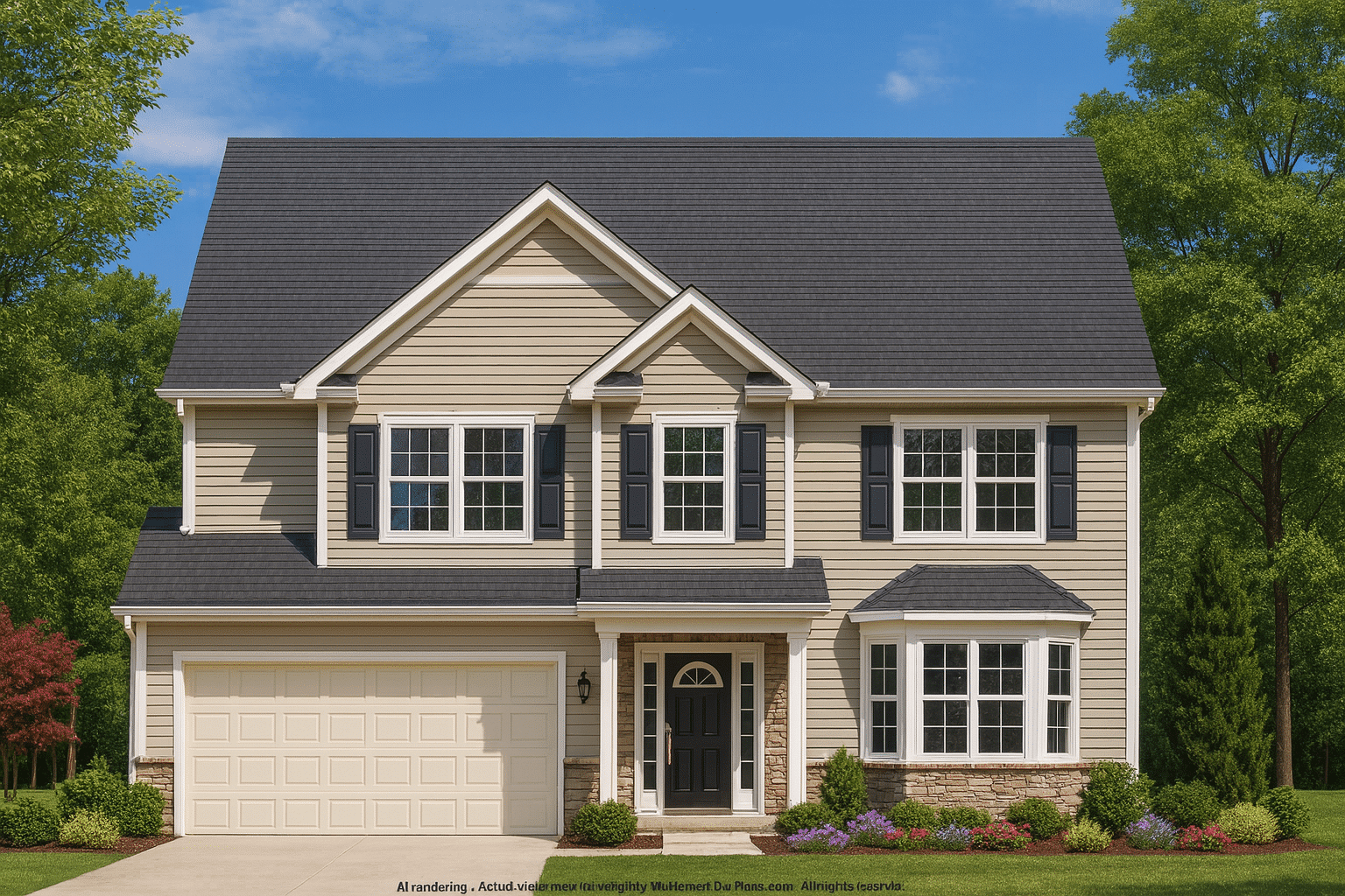 Spacious 2-Story Home Plan with CAD Designs and Floor Blueprints