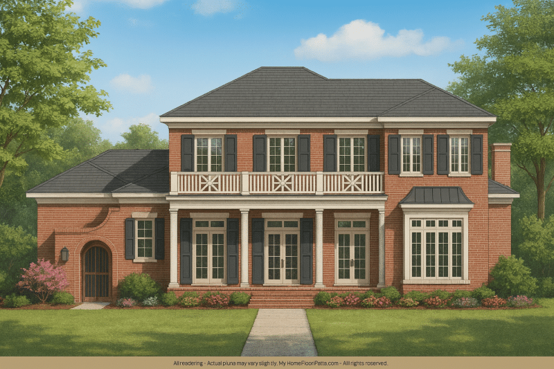 Spacious 2-Story House Floor Plan with 4 Bedrooms & CAD Designs
