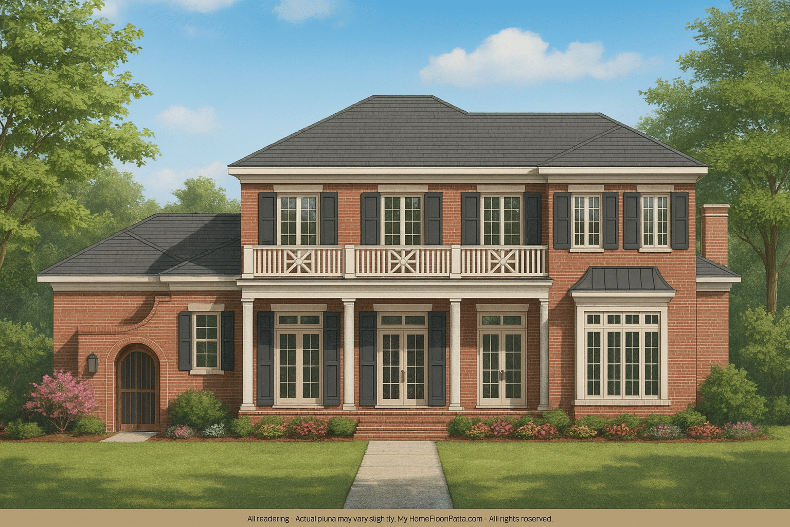 Spacious 2-Story House Floor Plan with 4 Bedrooms & CAD Designs