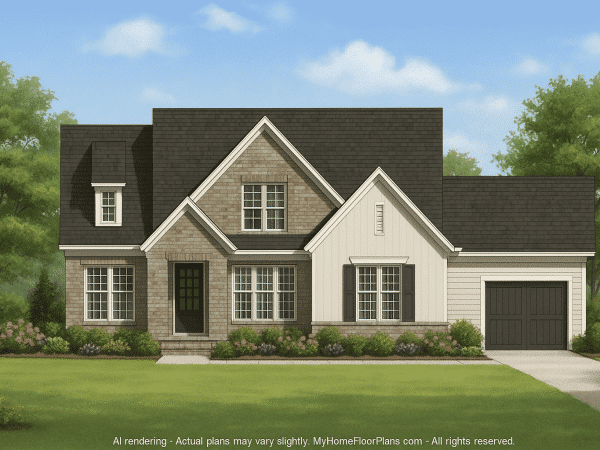 Spacious 2-Story House Plan with 4 Bedrooms and 3 Garage Bays