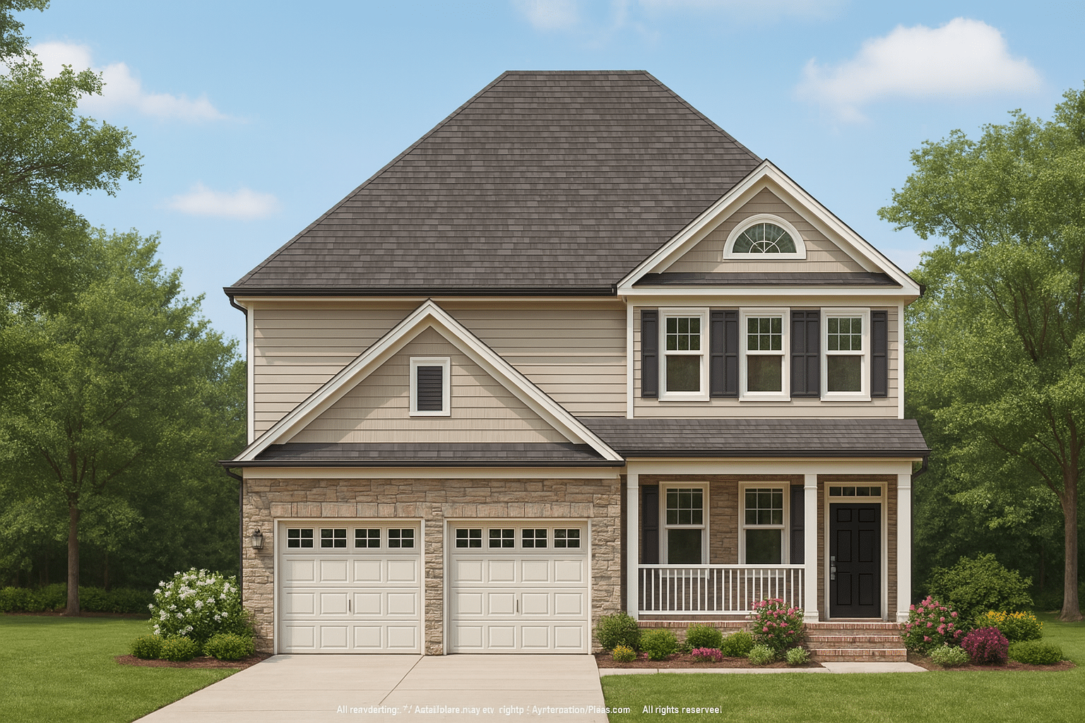 Spacious 2-Story House Plan with 4 Bedrooms and Craftsman Charm