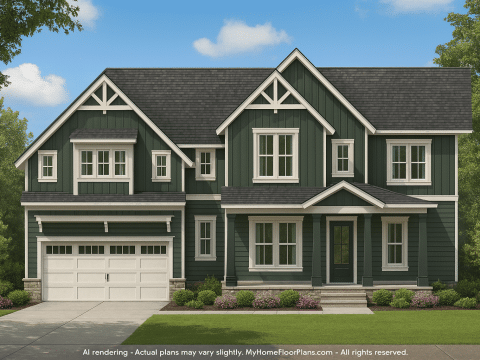 Spacious 2-Story House Plan with Classic Suburban Design