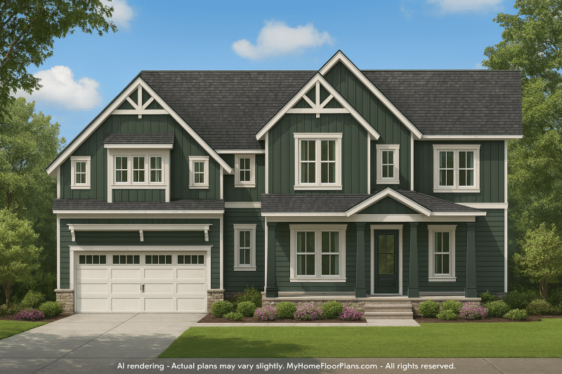 Spacious 2-Story House Plan with Classic Suburban Design