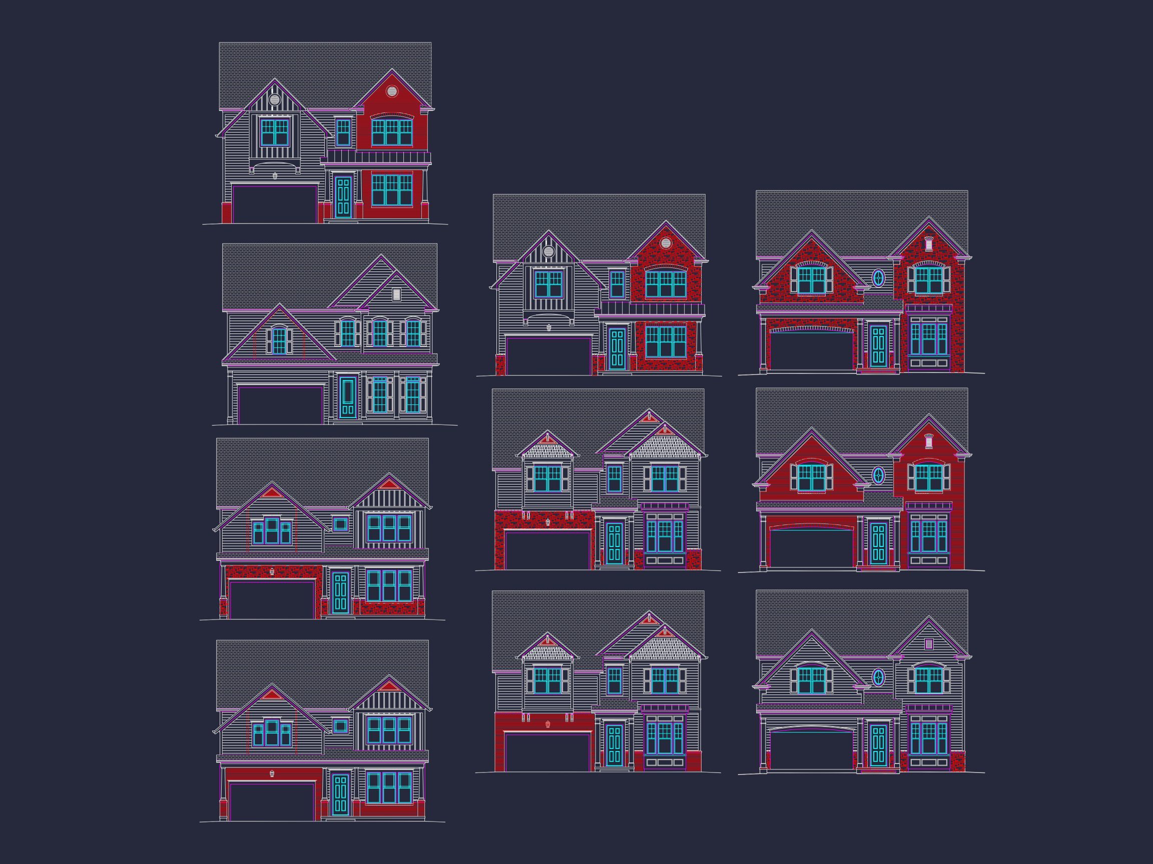 Spacious 3-Story House Plan with Traditional Style and CAD Blueprints