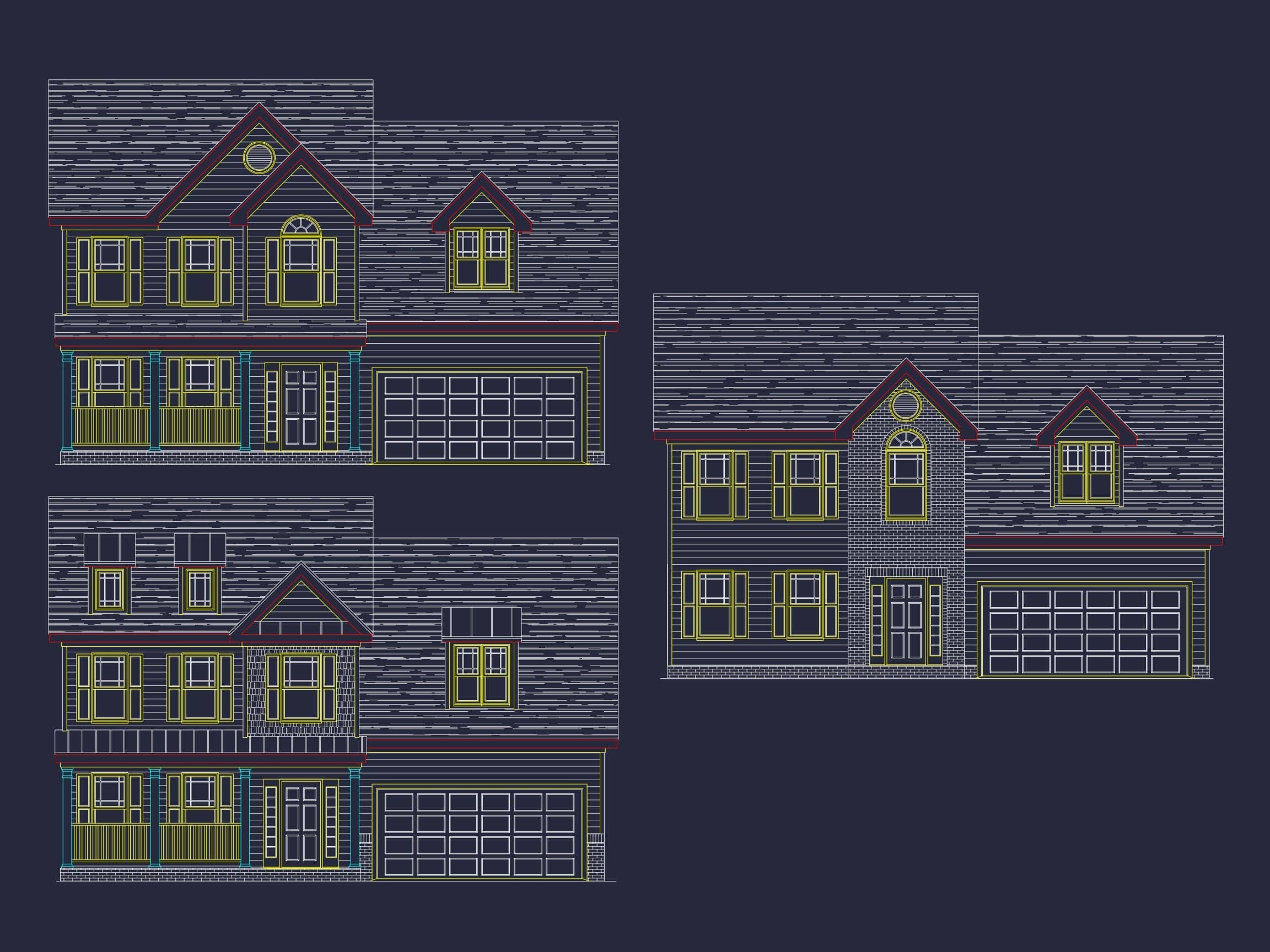 Spacious 4-Bedroom Home Plan with CAD Designs and Blueprint