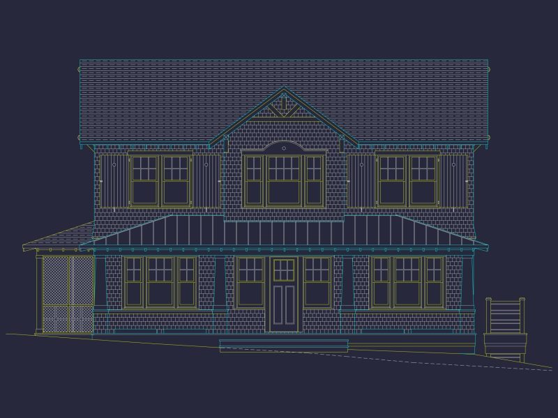 Spacious 5-Bedroom Beach Home Floor Plan with CAD Designs