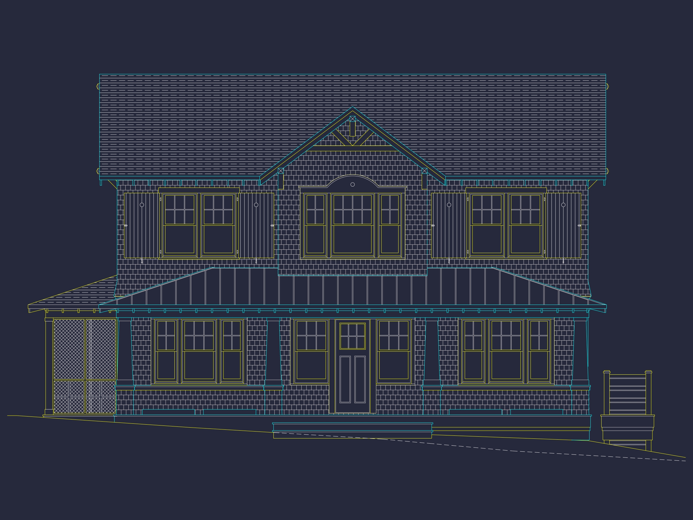 Spacious 5-Bedroom Beach Home Floor Plan with CAD Designs