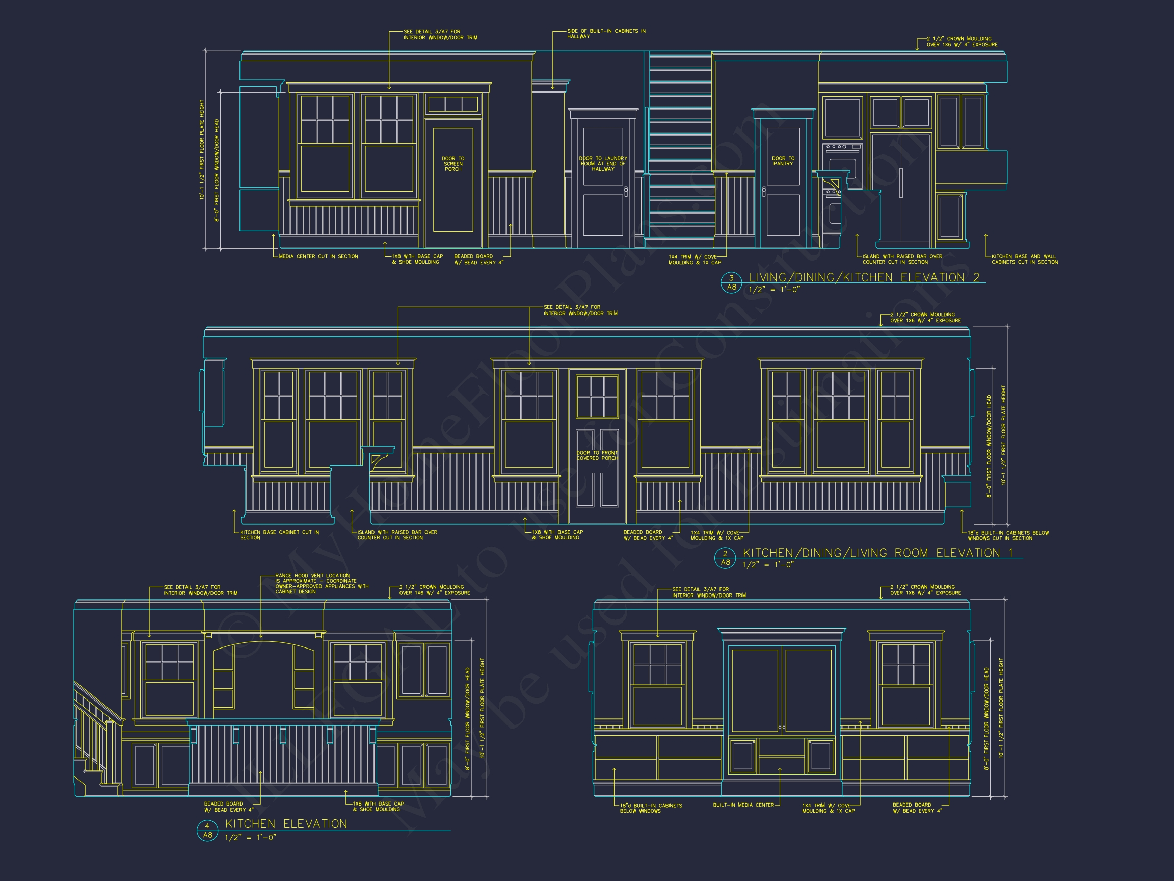 Spacious 5-Bedroom Beach Home Floor Plan with CAD Designs