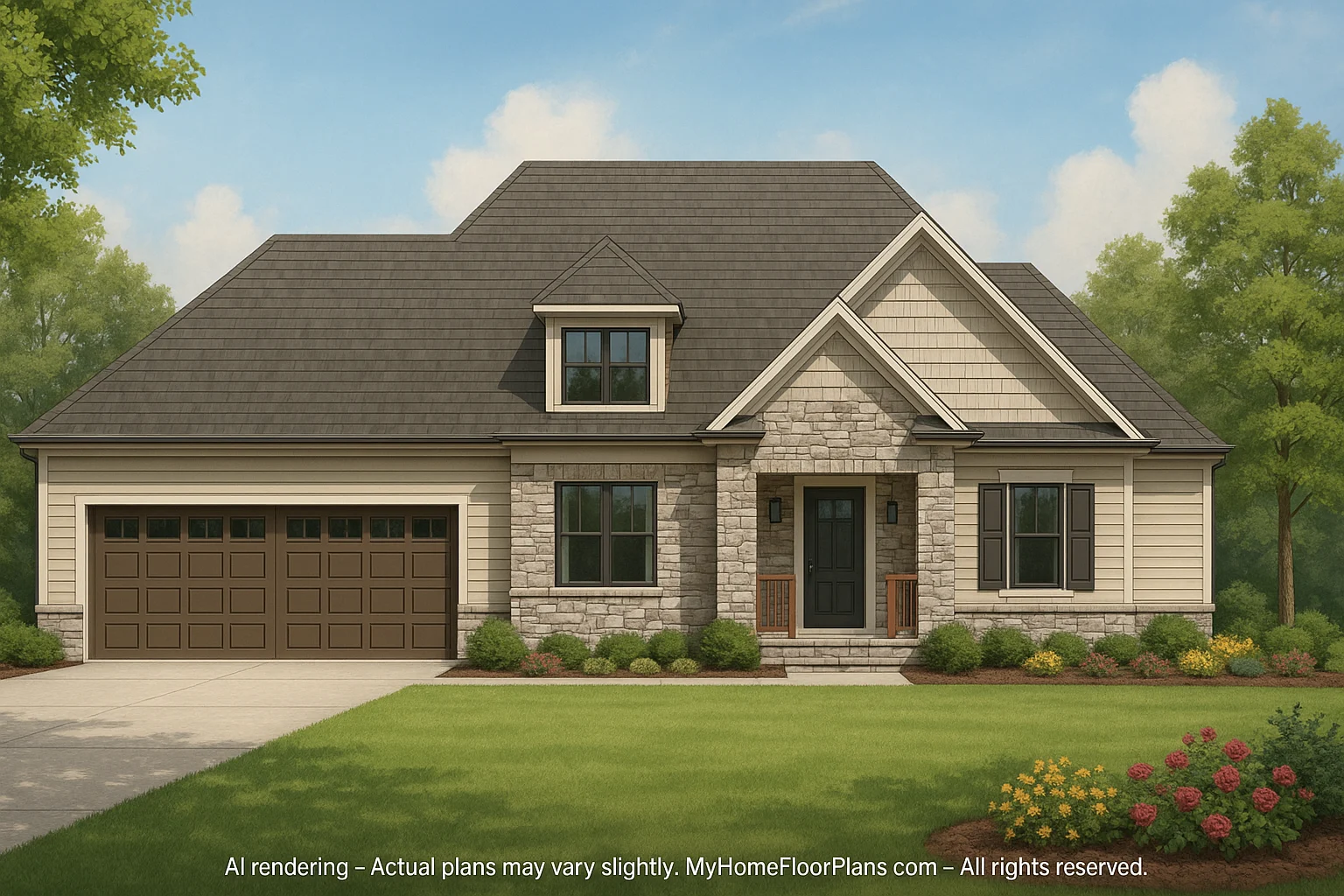 Spacious 5-Bedroom House Plan with Modern Floor Design & CAD Blueprint
