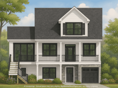 Spacious Beach Home Floor Plan with Modern CAD Designs
