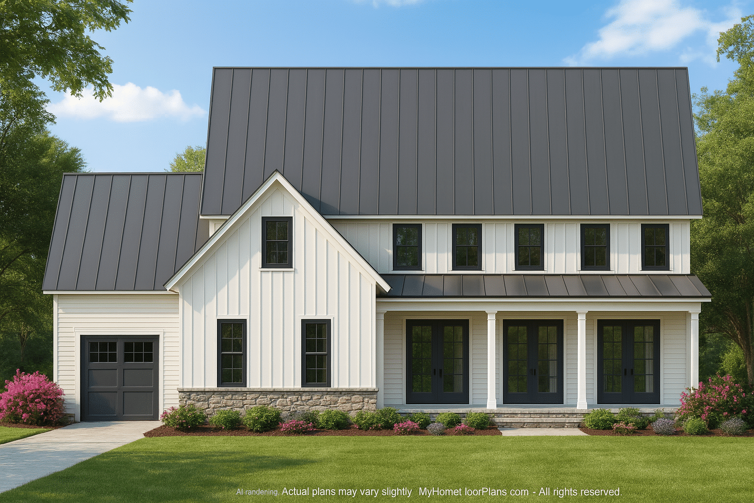 Spacious Colonial Farmhouse Home Plan with CAD Designs