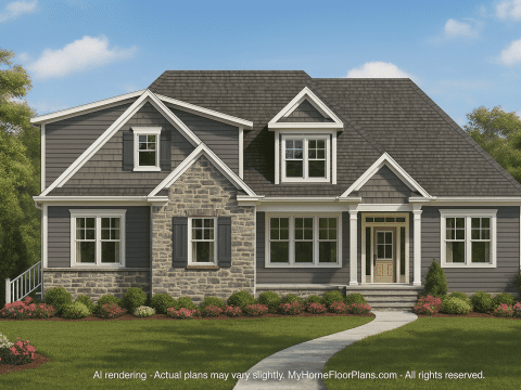 Spacious Craftsman Home Plan with Modern Designs & CAD Blueprint