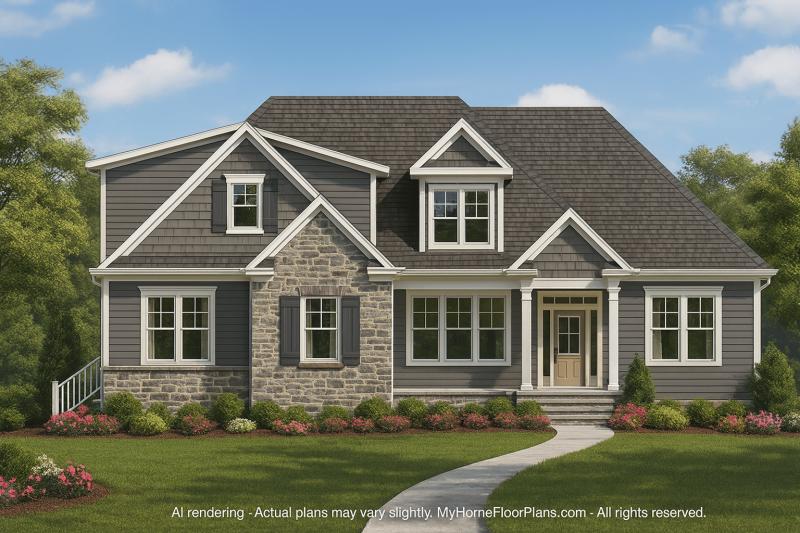 Spacious Craftsman Home Plan with Modern Designs & CAD Blueprint