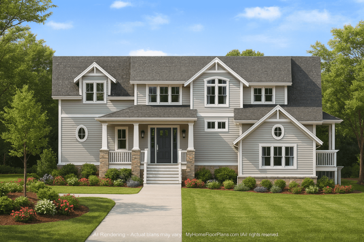 Spacious Home Design with 2-Story Floor Plan and Modern Blueprint