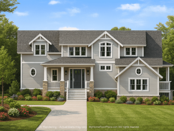 Spacious Home Design with 2-Story Floor Plan and Modern Blueprint