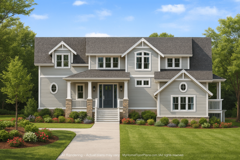 Spacious Home Design with 2-Story Floor Plan and Modern Blueprint