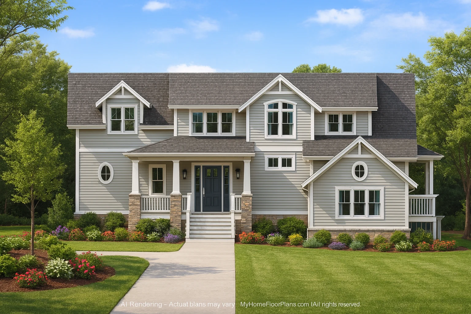 Spacious Home Design with 2-Story Floor Plan and Modern Blueprint