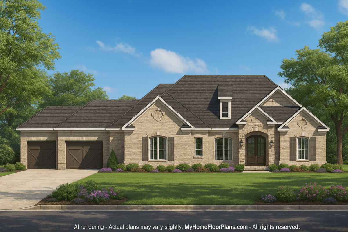 Spacious Ranch House Plan with Traditional Charm & 2,783 Sq Ft