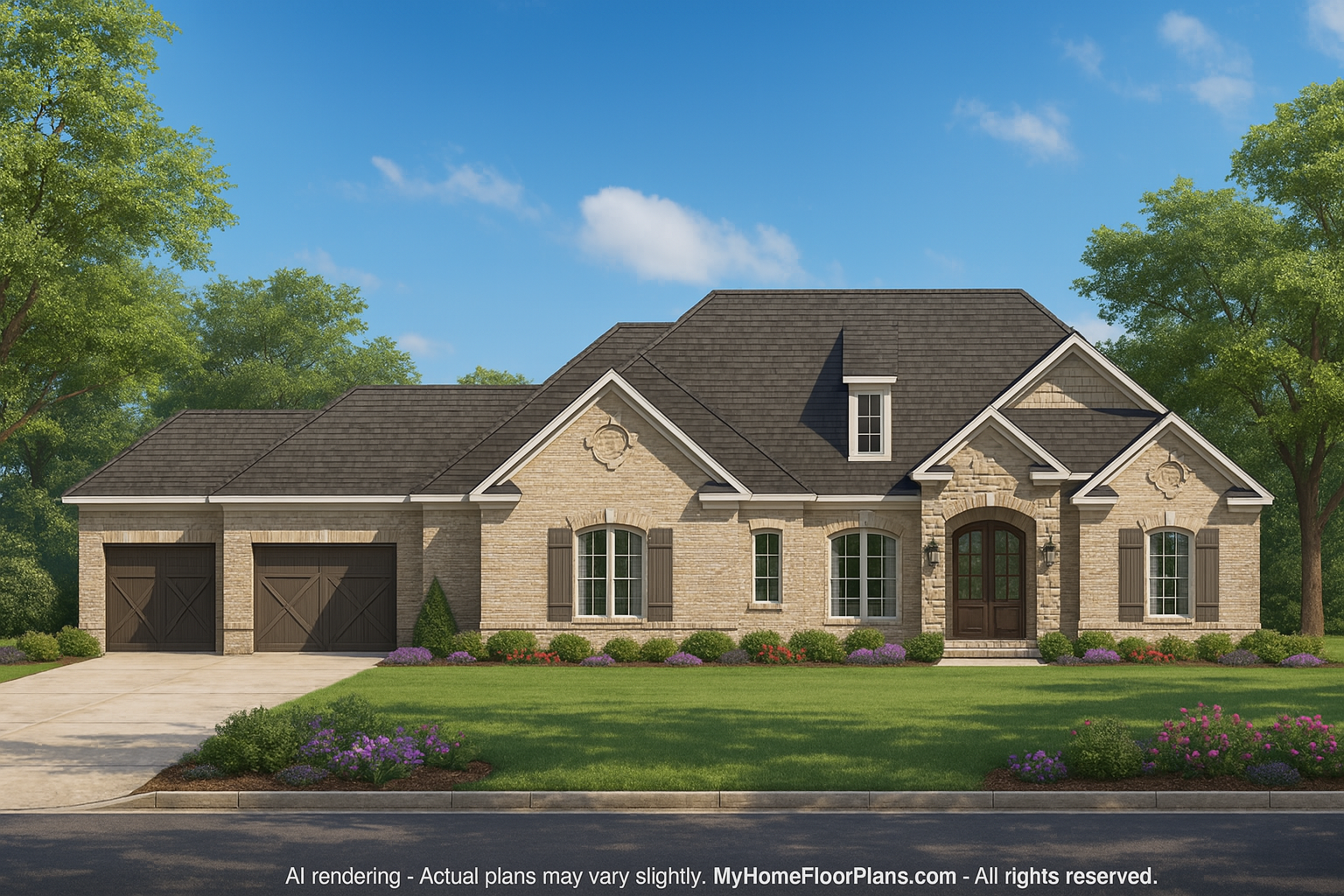 Spacious Ranch House Plan with Traditional Charm & 2,783 Sq Ft