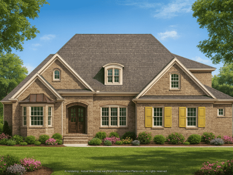 Sprawling 2-Story Home Blueprint with Vaulted Ceilings & 5 Bedrooms