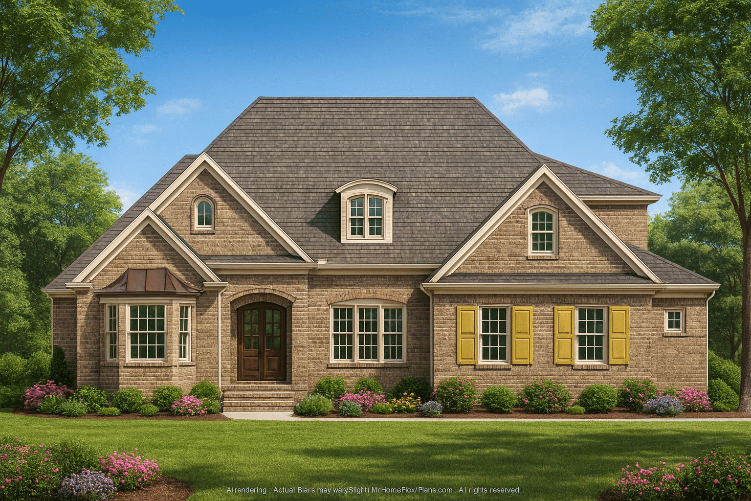 Sprawling 2-Story Home Blueprint with Vaulted Ceilings & 5 Bedrooms