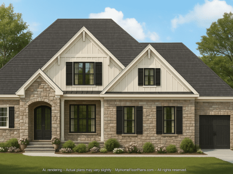 Stunning 1.5-Story House Plan with Open Floor Design & CAD Blueprint