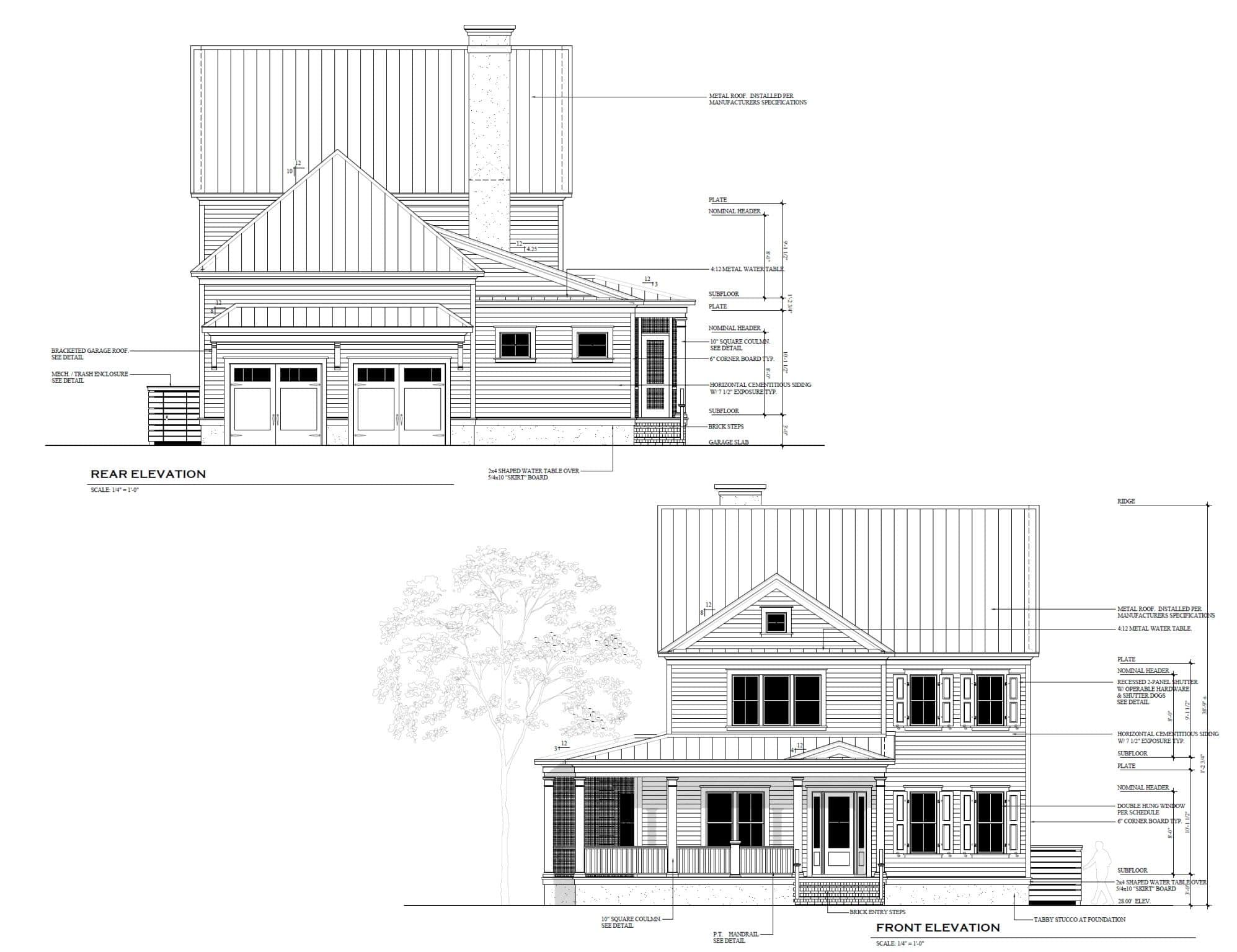 Stunning 2-Story Home Plan with Open Floor Plan and CAD Designs