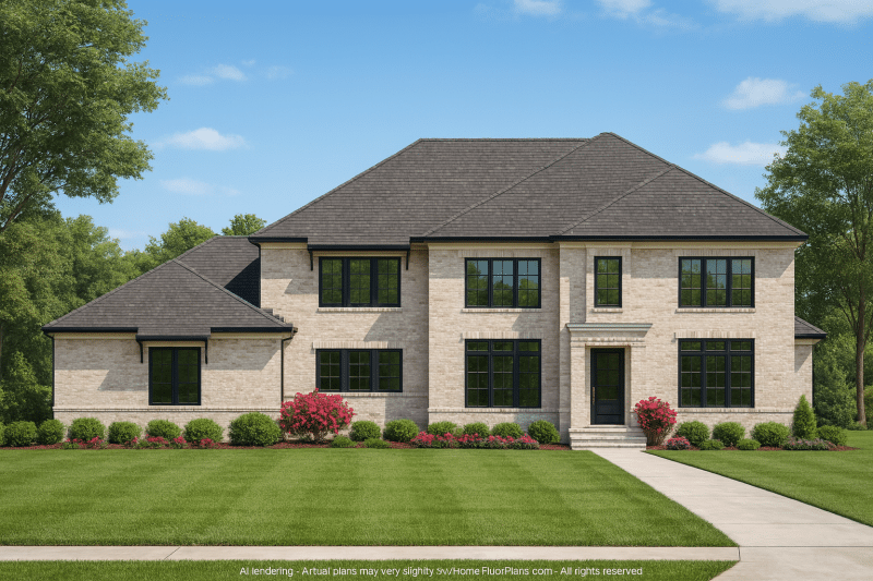 Stunning 2-Story House Plan with 4 Bedrooms and Modern CAD Designs