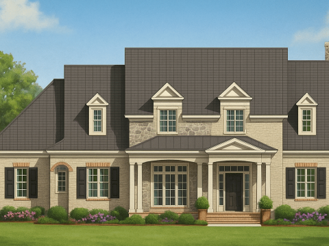 Stunning 2-Story House Plan with Brick Exterior & Vaulted Ceilings