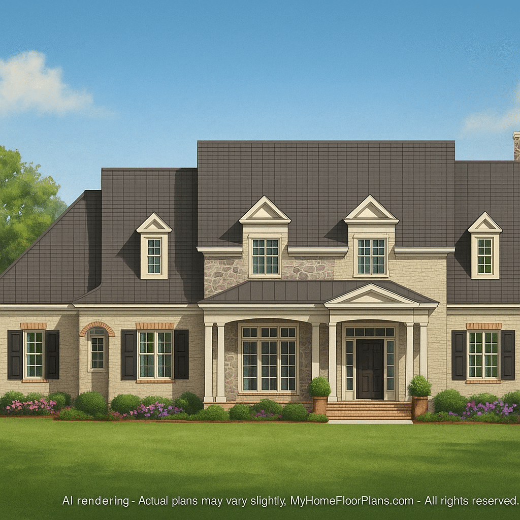 Stunning 2-Story House Plan with Brick Exterior & Vaulted Ceilings