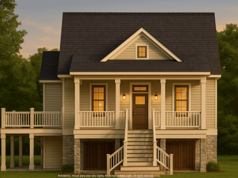Stunning 2-Story House Plan with Wrap-Around Porch and Vaulted Ceilings