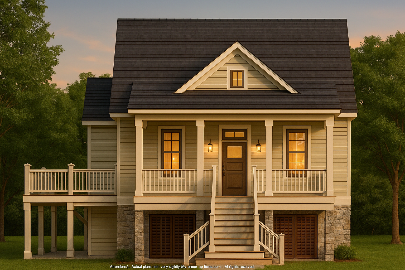 Stunning 2-Story House Plan with Wrap-Around Porch and Vaulted Ceilings