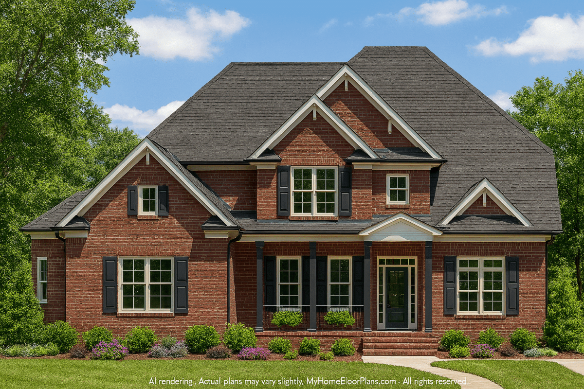 Stunning 2-Story Traditional House Plan with Vaulted Ceilings and CAD Designs