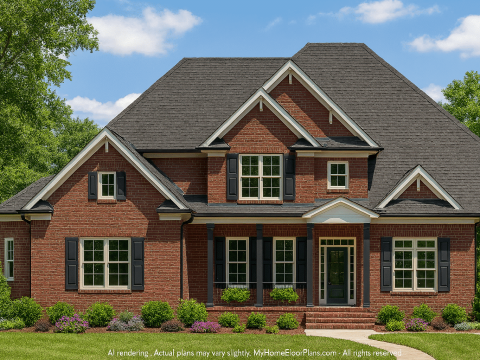 Stunning 2-Story Traditional House Plan with Vaulted Ceilings and CAD Designs