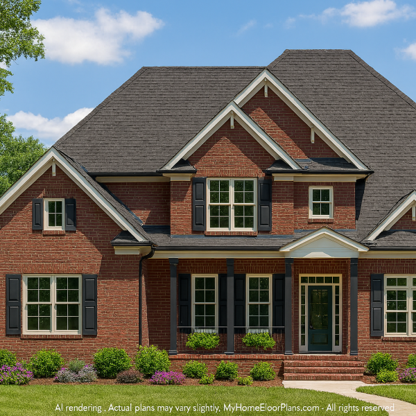 Stunning 2-Story Traditional House Plan with Vaulted Ceilings and CAD Designs