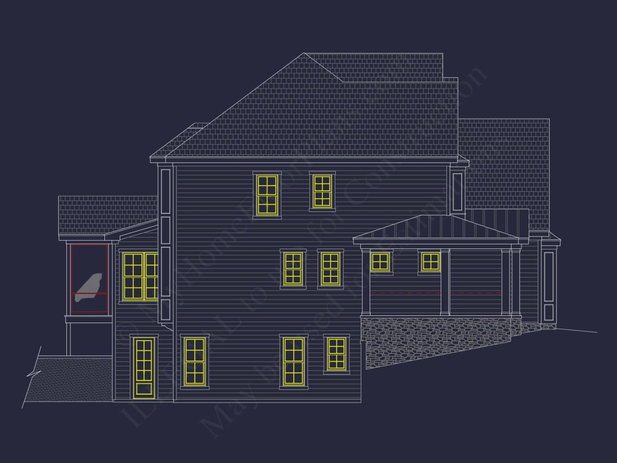 Stunning 5-Bedroom Home Plan with Full CAD Architectural Design