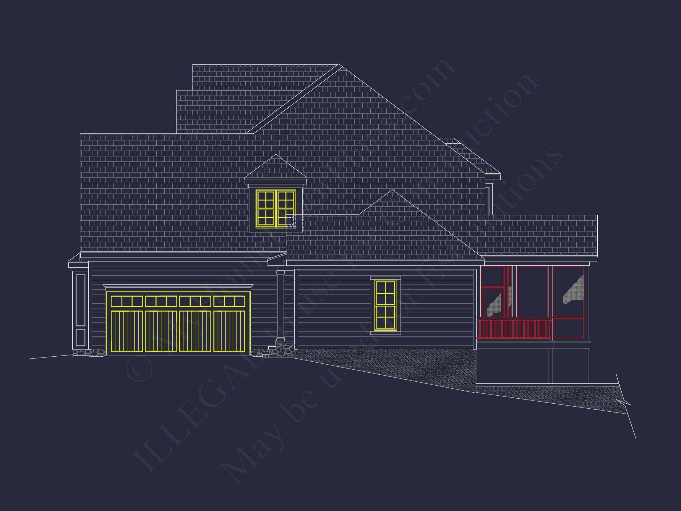 Stunning 5-Bedroom Home Plan with Full CAD Architectural Design